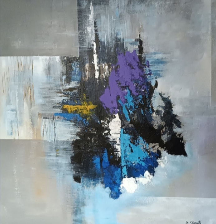 Segni a inchiostro su carta con texture.